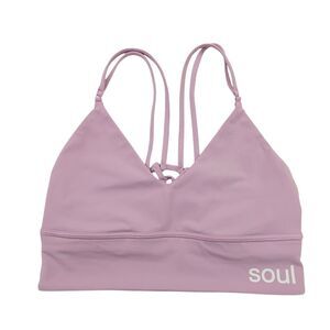 Lululemon Sports Bra Womens 6 Lilac Strappy Uncaged Bra Athleisure Yoga Gym